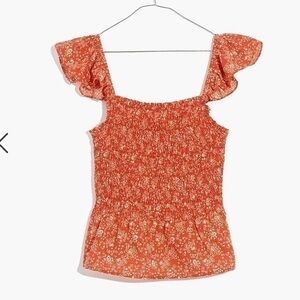 Madewell Orange Floral Tank Top